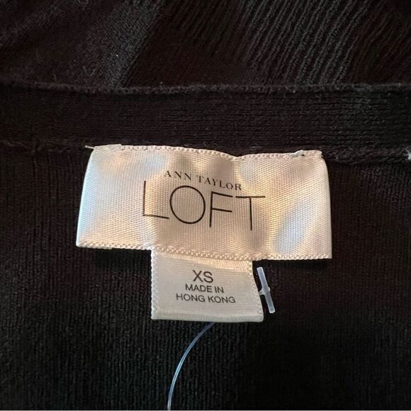 Loft black  knit wrap top. Size extra small - Picture 2 of 10